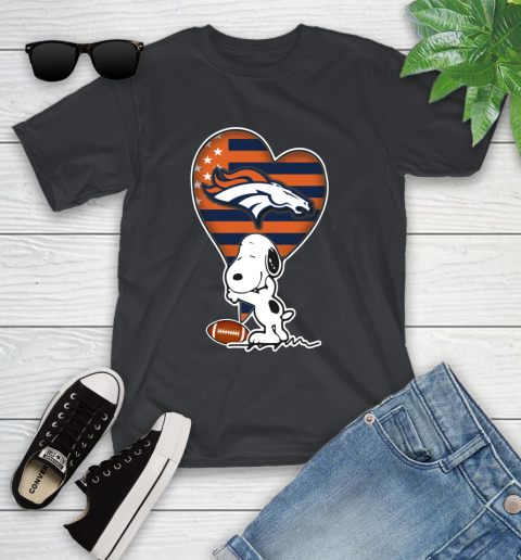 Denver Broncos NFL Football The Peanuts Movie Adorable Snoopy Youth T-Shirt 2