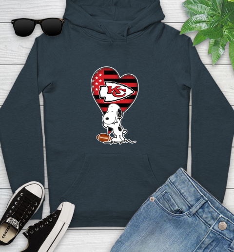 Kansas City Chiefs NFL Football The Peanuts Movie Adorable Snoopy Youth Hoodie 8