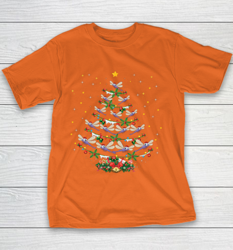 Dragonfly Christmas Tree Santa Dragonfly Bird Xmas Gift Youth T-Shirt 4