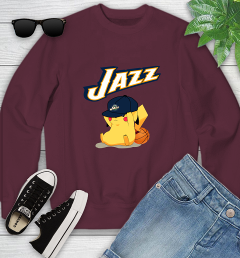 NBA Pikachu Basketball Sports Utah Jazz Youth Sweatshirt 5