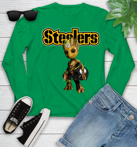 Pittsburgh Steelers NFL Football Groot Marvel Guardians Of The Galaxy Youth Long Sleeve 6