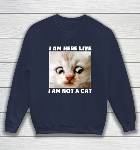 I Am Here Live I Am Not A Cat Funny Lawyer Cat Meme Sweatshirt 2