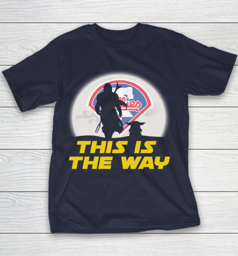 Philadelphia Phillies MLB Baseball Star Wars Yoda And Mandalorian This Is The Way Youth T-Shirt 2