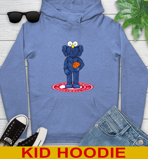 NBA Basketball Atlanta Hawks Kaws Bff Blue Figure Shirt Youth Hoodie 12
