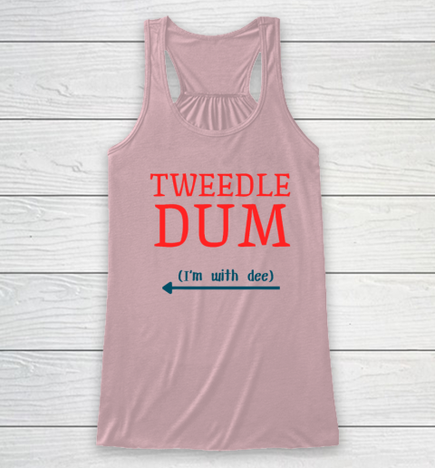 Tweedle Dum I'm With Dee Couple And Friends Funny Lazy Costume Racerback Tank 4