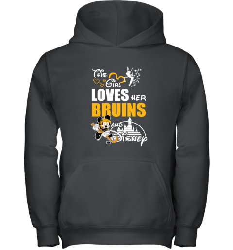 This Girl Love Her Boston Bruins And Mickey Disney Youth Hoodie