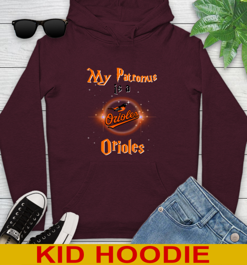 MLB Baseball Harry Potter My Patronus Is A Baltimore Orioles Youth Hoodie 7