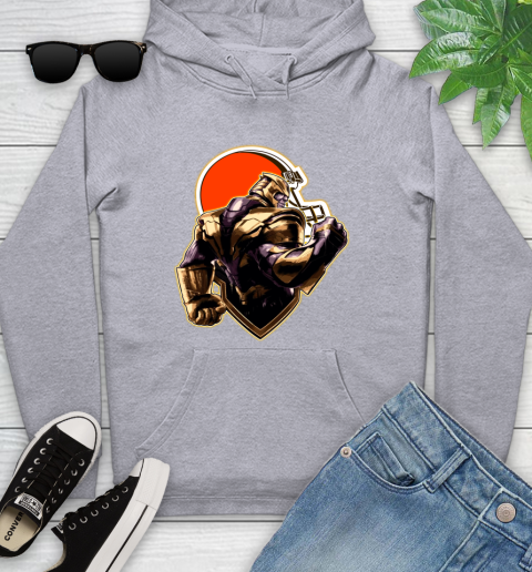 NFL Thanos Avengers Endgame Football Sports Cleveland Browns Youth Hoodie 6