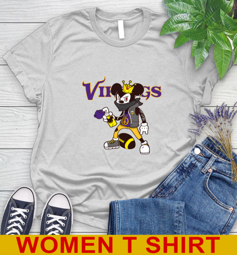 Minnesota Vikings NFL Football Mickey Peace Sign Sports Women's T-Shirt