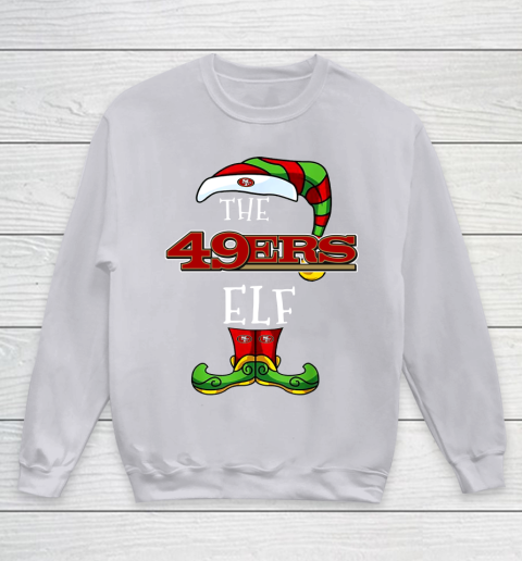 San Francisco 49ers Christmas ELF Funny NFL Youth Sweatshirt 3