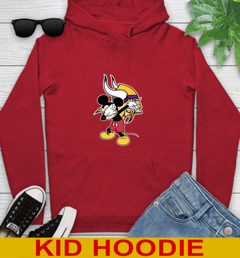 Minnesota Vikings NFL Football Dabbing Mickey Disney Sports Youth Hoodie 11