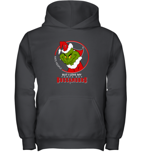 I Hate People But I Love My Tampa Bay Buccaneers Grinch NFL Youth Hoodie