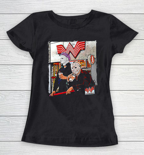 Michael Myers and Jason Voorhees drinking Whataburger Women's T-Shirt