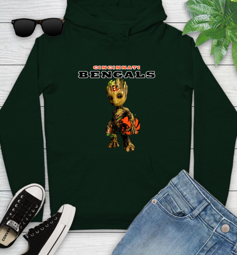 Cincinnati Bengals NFL Football Groot Marvel Guardians Of The Galaxy Youth Hoodie 13
