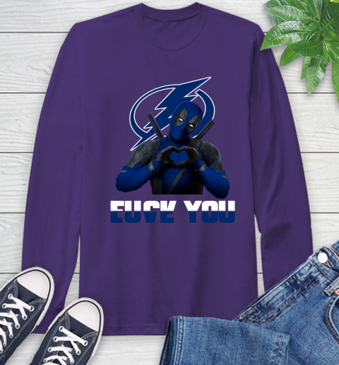 NHL Tampa Bay Lightning Deadpool Love You Fuck You Hockey Sports Long Sleeve T-Shirt 5