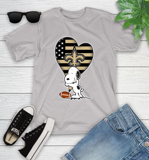 New Orleans Saints NFL Football The Peanuts Movie Adorable Snoopy Youth T-Shirt 12
