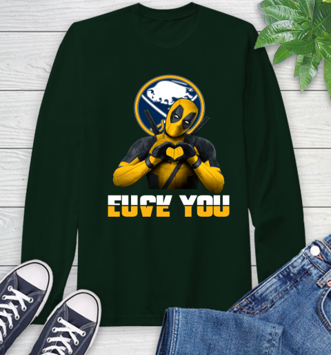 NHL Buffalo Sabres Deadpool Love You Fuck You Hockey Sports Long Sleeve T-Shirt 7