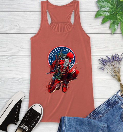 NBA Deadpool Marvel Comics Sports Basketball Minnesota Timberwolves Racerback Tank 4