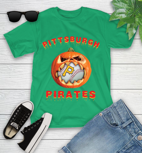 MLB Pittsburgh Pirates Halloween Pumpkin Baseball Sports Youth T-Shirt 6