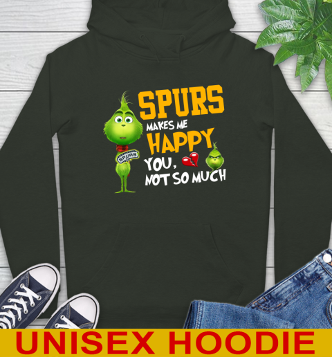 NBA San Antonio Spurs Makes Me Happy You Not So Much Grinch Basketball Sports Hoodie 12