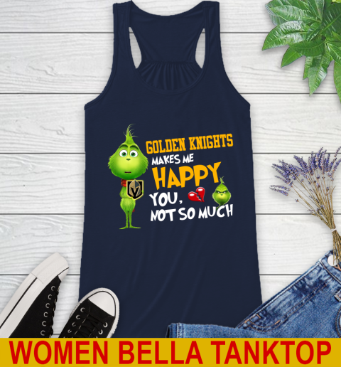 NHL Vegas Golden Knights Makes Me Happy You Not So Much Grinch Hockey Sports Racerback Tank 9