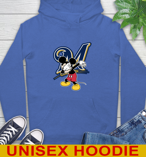 Milwaukee Brewers MLB Baseball Dabbing Mickey Disney Sports Hoodie 9