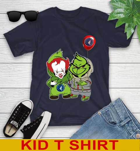 Minnesota Timberwolves Baby Pennywise Grinch Christmas NBA Basketball Youth T-Shirt 3