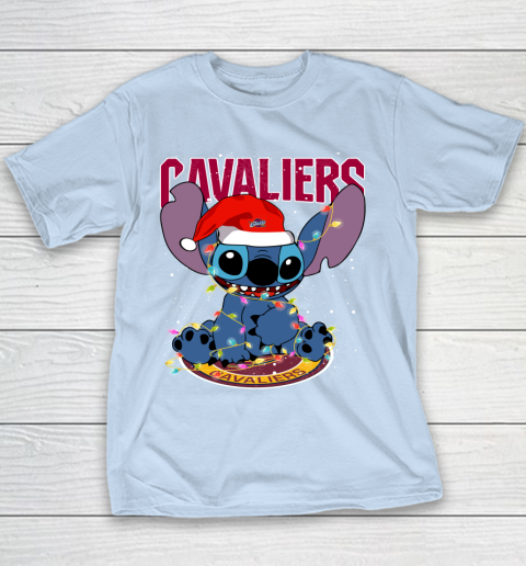 Cleveland Cavaliers NBA noel stitch Basketball Christmas Youth T-Shirt 4