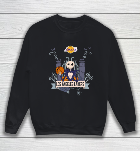 NBA Los Angeles Lakers Basketball Jack Skellington Halloween Sweatshirt