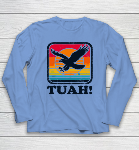 Funny Hawk Tuah Tush Camping Hiking Sarcastic Long Sleeve T-Shirt 6