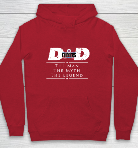 LA Clippers NBA Basketball Dad The Man The Myth The Legend Youth Hoodie - Image 8