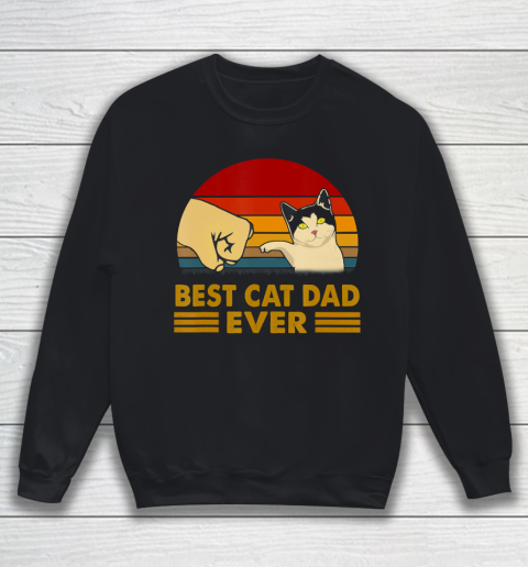 Father gift shirt Cat Dad Retro Vintage For Father's Day Cat Lovers T Shirt Sweatshirt