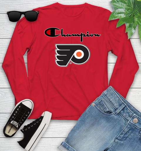 NHL Hockey Philadelphia Flyers Champion Shirt Youth Long Sleeve 9