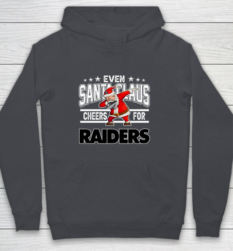 Oakland Raiders Even Santa Claus Cheers For Christmas NFL Youth Hoodie 5