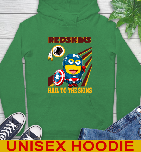 NFL Football Washington Redskins Captain America Marvel Avengers Minion Hail To The Skín Shirt Hoodie 8