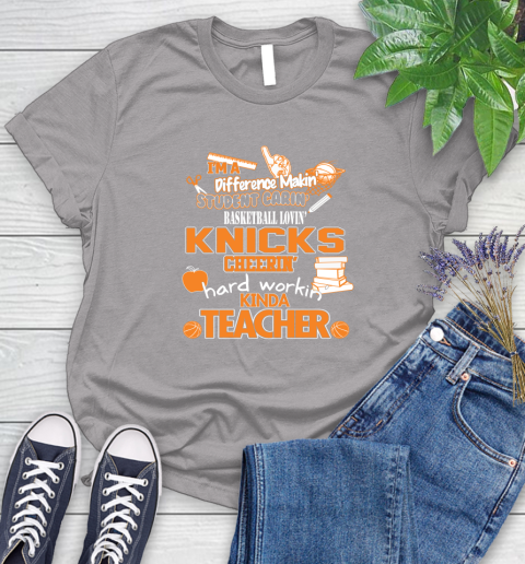 New York Knicks NBA I'm A Difference Making Student Caring Basketball Loving Kinda Teacher Women's T-Shirt 5