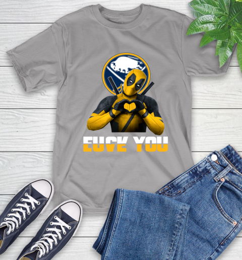 NHL Buffalo Sabres Deadpool Love You Fuck You Hockey Sports T-Shirt 6