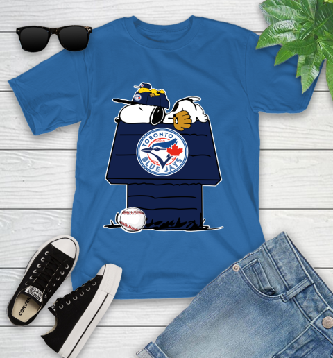 MLB Toronto Blue Jays Snoopy Woodstock The Peanuts Movie Baseball T Shirt Youth T-Shirt 9