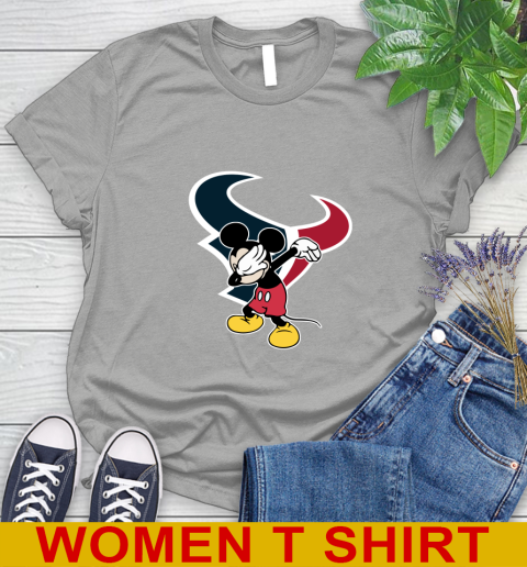 Houston Texans NFL Football Dabbing Mickey Disney Sports Women's T-Shirt 11