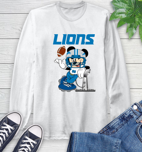 NFL Detroit Lions Mickey Mouse Disney Super Bowl Football T Shirt Long Sleeve T-Shirt