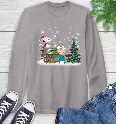 NFL Miami Dolphins Snoopy Charlie Brown Christmas Football Super Bowl Sports Long Sleeve T-Shirt 6