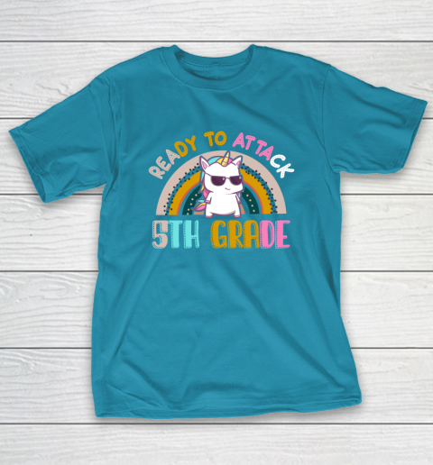 Back to school shirt Ready To Attack 5th grade Unicorn T-Shirt 17