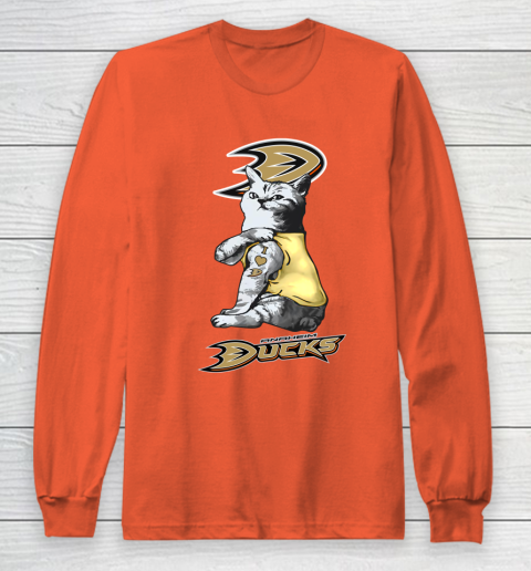 NHL My Cat Loves Anaheim Ducks Hockey Long Sleeve T-Shirt 3
