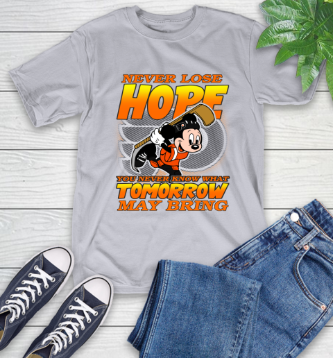 Philadelphia Flyers NHL Hockey ootball Mickey Disney Never Lose Hope T-Shirt 6