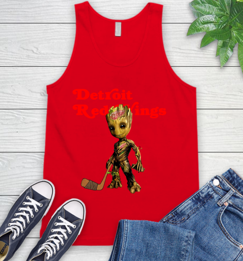 Detroit Red Wings NHL Hockey Groot Marvel Guardians Of The Galaxy Tank Top 6