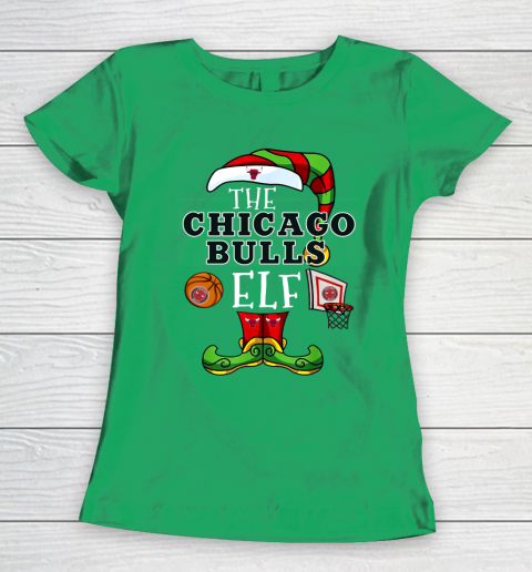 Chicago Bulls Christmas ELF Funny NBA Women's T-Shirt 5