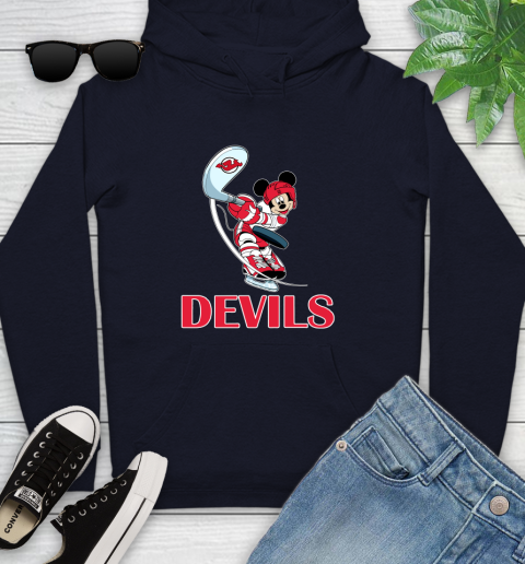 NHL Hockey New Jersey Devils Cheerful Mickey Mouse Shirt Youth Hoodie 4