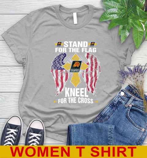 NBA Basketball Phoenix Suns Stand For Flag Kneel For The Cross Shirt Women's T-Shirt 5
