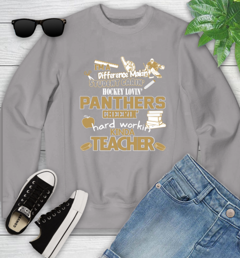 Florida Panthers NHL I'm A Difference Making Student Caring Hockey Loving Kinda Teacher Youth Sweatshirt 3
