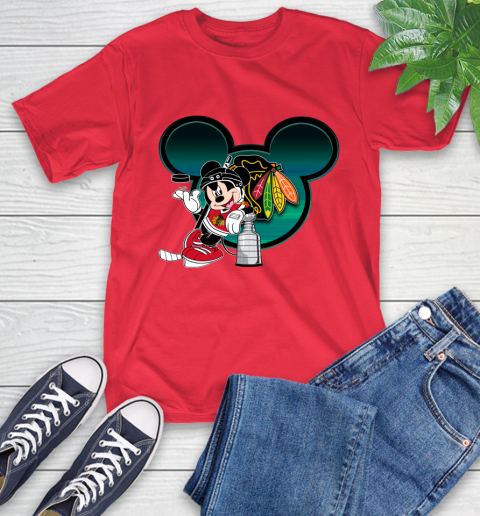 NHL Chicago Blackhawks Stanley Cup Mickey Mouse Disney Hockey T Shirt T-Shirt 10